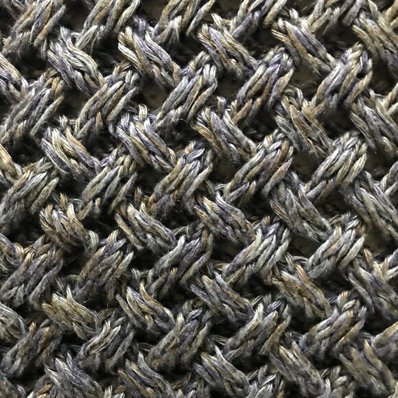 Inhabit 100% Linen Open Weave Long Sleeve Crochet Knit Sweater Small Slate Blue - Picture 6 of 8